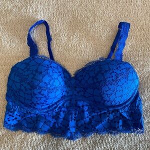 PINK Victoria’s Secret Blue Lace Bralette Size Medium
